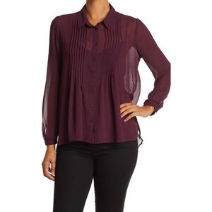 DR2 by Daniel Rainn pleated blouse L